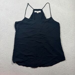 Loft Camisole Top Womens Medium Black High Neck Halter Racerback Layered Chic